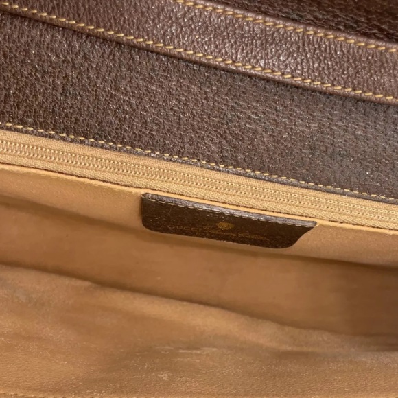 GUCCI GG Supreme Horse Bit Brown Clutch & Crossbody Bag Two Tone Hardware EUC - Picture 11 of 16